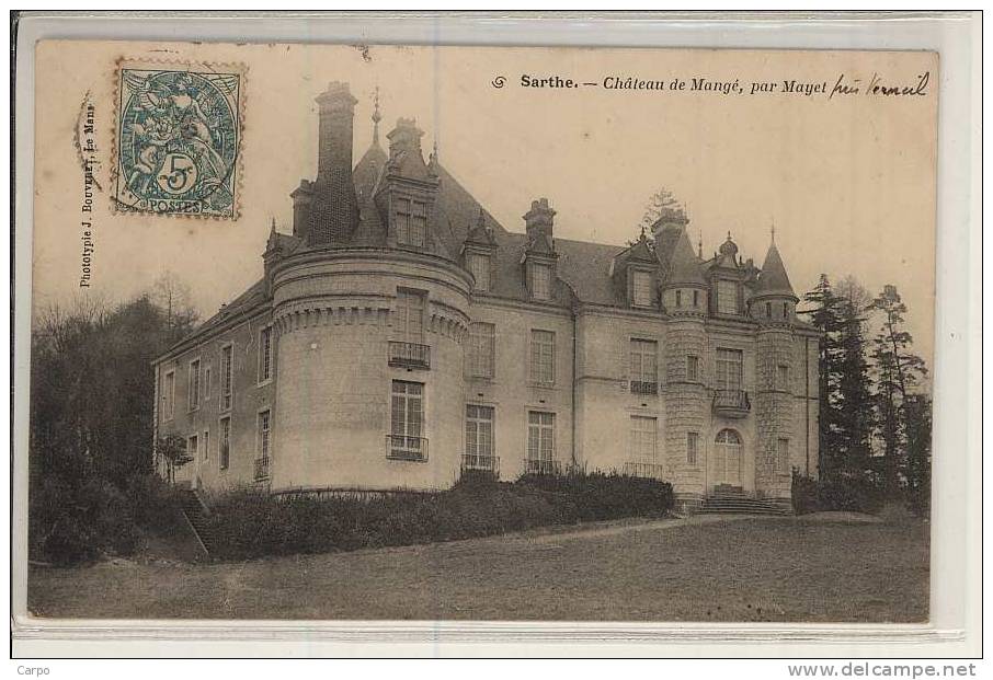 Chateau De Mangé, Par MAYET. - Mayet