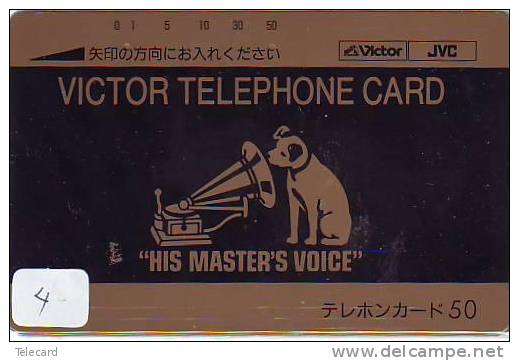 Phonecard Japan MUSIC (4) - HIS MASTER´S VOICE - MUSIQUE MUZIEK MUSIK ANIMAL - DOG - Música