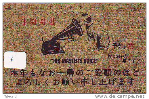 Telecarte Japan MUSIQUE (7) - HIS MASTER´S VOICE - MUSIC MUZIEK MUSIK ANIMAL - DOG - CHIE - HUND - Música