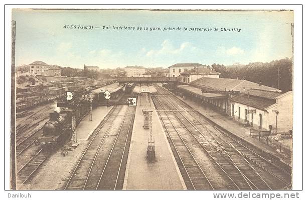 30 /FL / ALES (alais), Vue Intérieure De La Gare, Prise De La Passerelle De Chantilly, Colorisée, ANIMEE L Brunel Photo - Alès