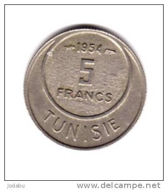 5  Francs  1954      Tunisie - Tunisie
