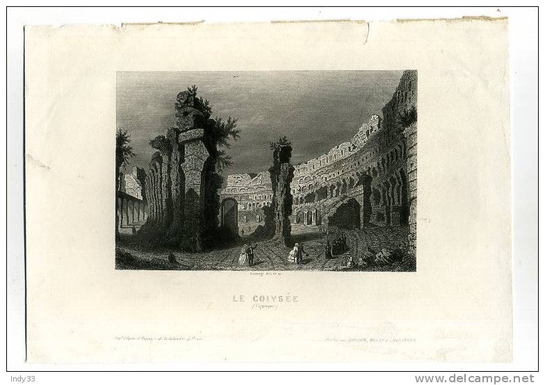 - ROME . LE COLYSEE . GRAVURE SUR ACIER DU XIXe S. - Estampes & Gravures