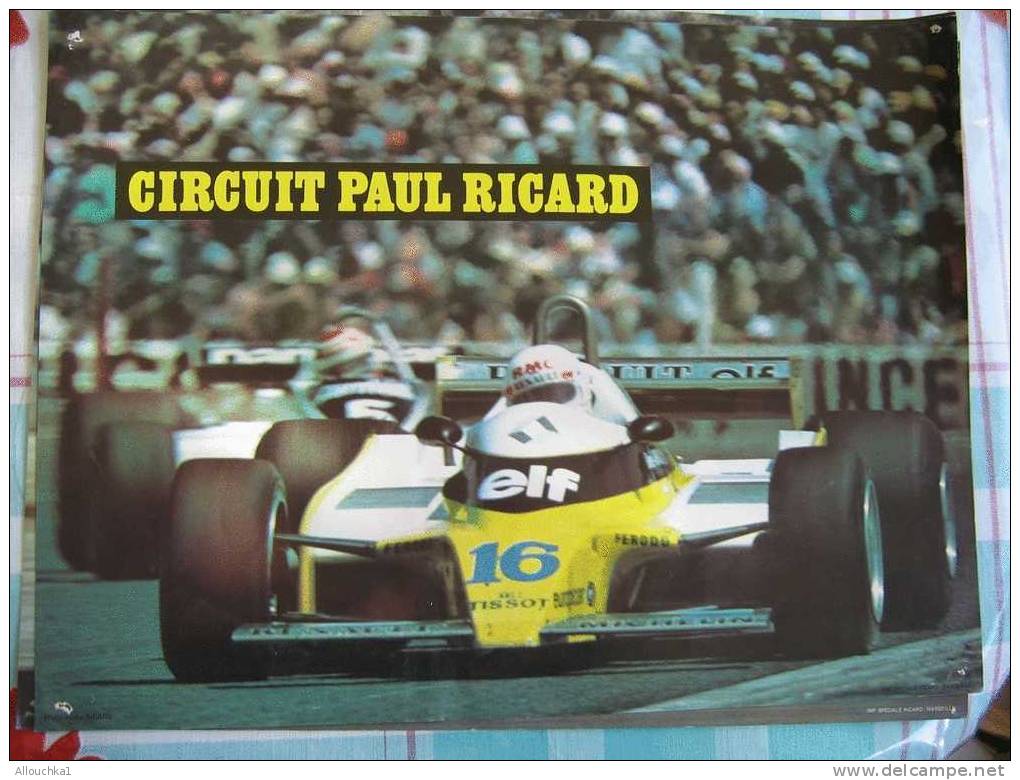 POSTER CARTONNE DU CIRCUIT PAUL RICARD VOITURE ELF N° 16 / 1984 PLAN AU VERSO DU CIRCUIT - Automobile - F1