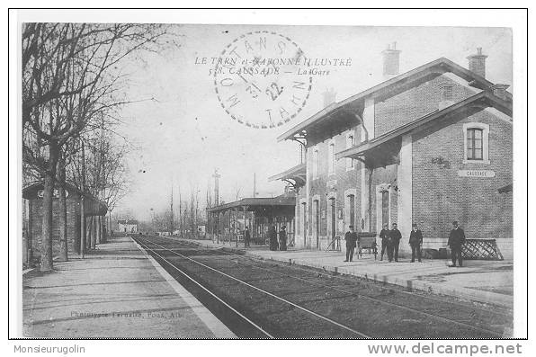 82 )) CAUSSADE, La Gare, Vue Intérieure, Phototypie Tarnaise Poux /** - Caussade