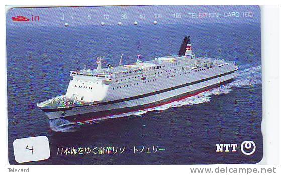 Telefonkarte Télécarte - Ship - Bateau - Schiff - Schip - Boot -(4)  Phonecard Japon Japan - Bateaux