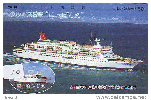 Telefonkarte Télécarte Ship Bateau Schiff Schip Boot (10)  Phonecard Japon Japan - Schiffe