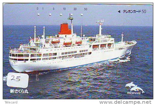 Telefonkarte Télécarte Ship Bateau Schiff Schip Boot (25)  Phonecard Japon Japan - Barcos