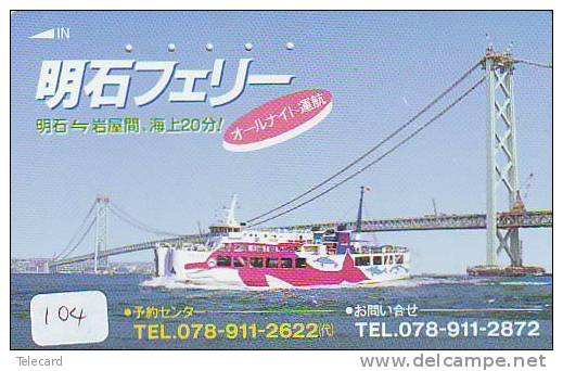 Telefonkarte Télécarte Ship Bateau Schiff Schip Boot (104)  Phonecard Japon Japan - Barcos