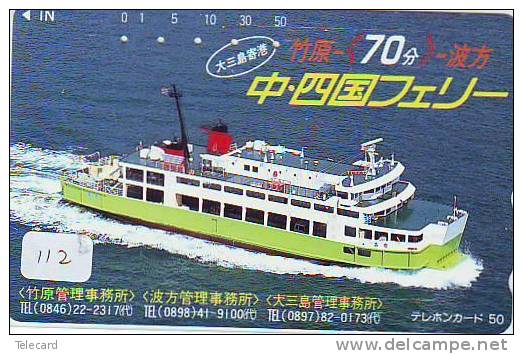 Telefonkarte Télécarte - Ship - Bateau - Schiff - Schip - Boot - (112)  Phonecard Japon Japan - Barcos