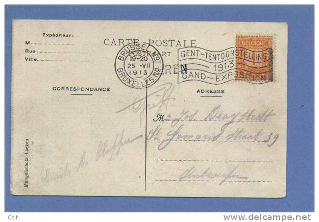 108 Op Postkaart Met Naamstempel (griffe) TERVUEREN - 1912 Pellens