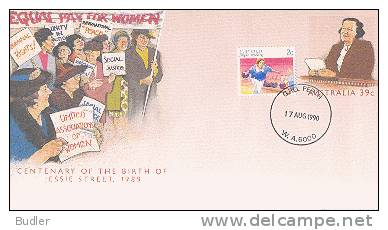 AUSTRALIA : 1989 : Post. Stat. : CENTENARY Of The BIRTH Of JESSIE STREET :WOMAN,WOMEN?s RIGHTS,PEACE,SOCIAL JUSTICE,HAT, - Entiers Postaux