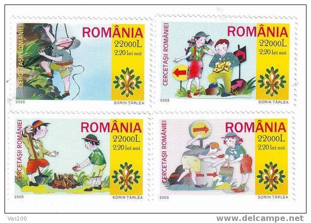 Romania´s Scouts New 2005,full Set MNH OG. - Unused Stamps