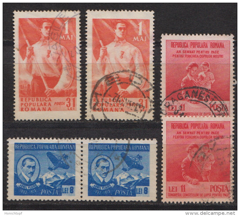 Rumänien; 1950; Michel 1209, 1235 + 1236 O; Tag Der Arbeit, Vlaicu Und Friedenskongress - Used Stamps