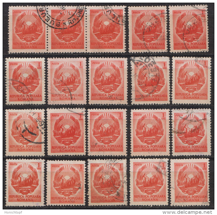 Rumänien; 1950; Michel 1211 O; 1 Leu Staatswappen 20 Stück - Used Stamps