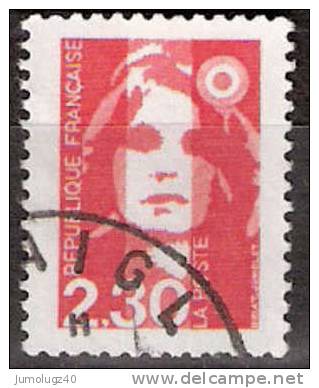 Timbre France Y&T N°2614 (01) Obl. Marianne Du Bicentenaire. 2 F. 30. Rouge. Cote 0.15 € - 1989-1996 Bicentenial Marianne