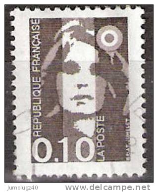 Timbre France Y&T N°2617 (01) Obl. Marianne Du Bicentenaire. 0 F. 10. Bistre-noir. Cote 0.15 € - 1989-1996 Marianne (Zweihunderjahrfeier)