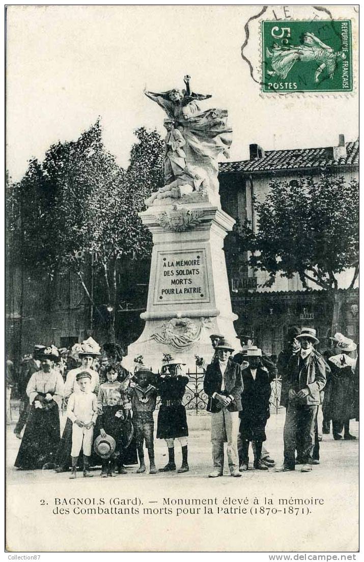 30 - GARD - BAGNOLS - MONUMENT Des MOBILES - HOMMAGE Aux COMBATTANTS De La GUERRE 1870-1871 - Bagnols-sur-Cèze
