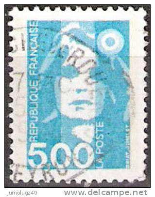 Timbre France Y&T N°2625 (01) Obl. Marianne Du Bicentenaire. 5 F. 00. Bleu-vert. Cote 0.15 € - 1989-1996 Marianne Du Bicentenaire
