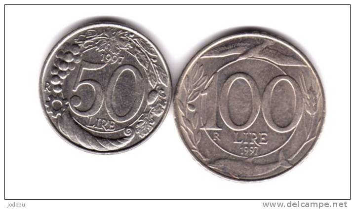 2 Piéces- 50 Et 100 Lires 1997  Italie - 100 Lire