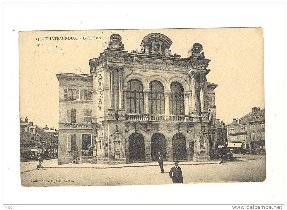 COIFFEUR Personnages Devant Le Salon De Coiffure Chateauroux 1911 - Magasins