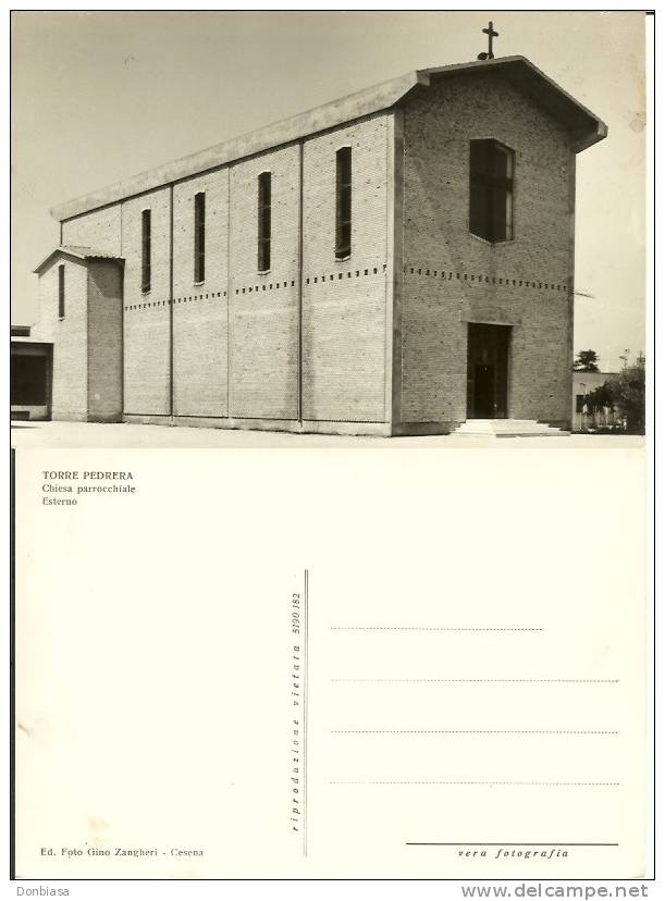 Torre Pedrera (Rimini): Chiesa Parrocchiale. Cartolina Bianco/nero - Rimini