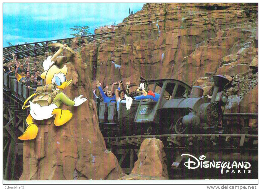 Cpm Disneyland Paris Train Donald Et Dingo - Disneyland