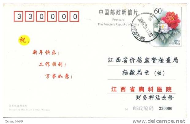 Red Cross, Nanchang Hospital Ad,   Pre-stamped Postcard, Postal Stationery - Autres & Non Classés