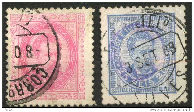 Portugal Mi. N° 62/63 Gestempelt; 1882/84. Freimarken: König Luis I.; Geänderte Rahmen; - Used Stamps