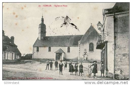 Conlie - Eglise Et Place - Conlie