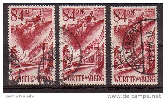 1710 ) Frz.Württemberg Mi.Nr. 26 X3 Gestempelt - Wurtemberg