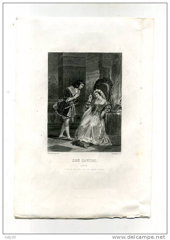 - DON SANCHE . GRAVURE SUR ACIER DU XIXe S. - Theatre, Fancy Dresses & Costumes