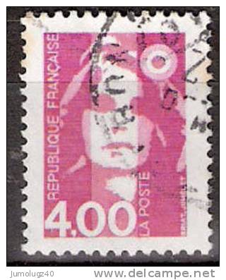 Timbre France Y&T N°2717 (01) Obl. Marianne Du Bicentenaire.  4 F. 00. Rose. Cote 0.30 € - 1989-1996 Marianna Del Bicentenario