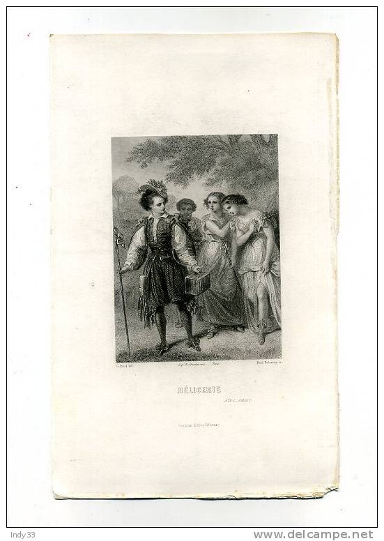 - MELICERTE . GRAVURE SUR ACIER DU XIXe S. - Theatre, Fancy Dresses & Costumes