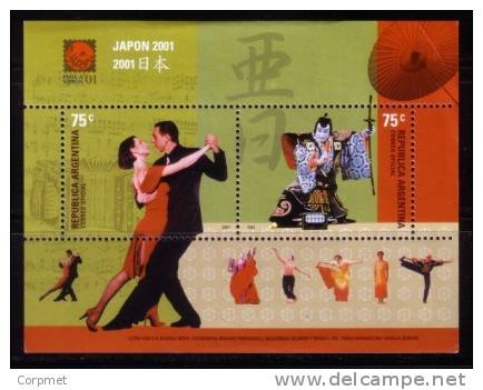 ART - TANGO DANCERS And KABUKI THEATRE - ARGENTINA SOUVENIR SHEET Yv. # Bl 102 - JAPAN 2001 PHIL EXHIBIT  - MNH - Theater