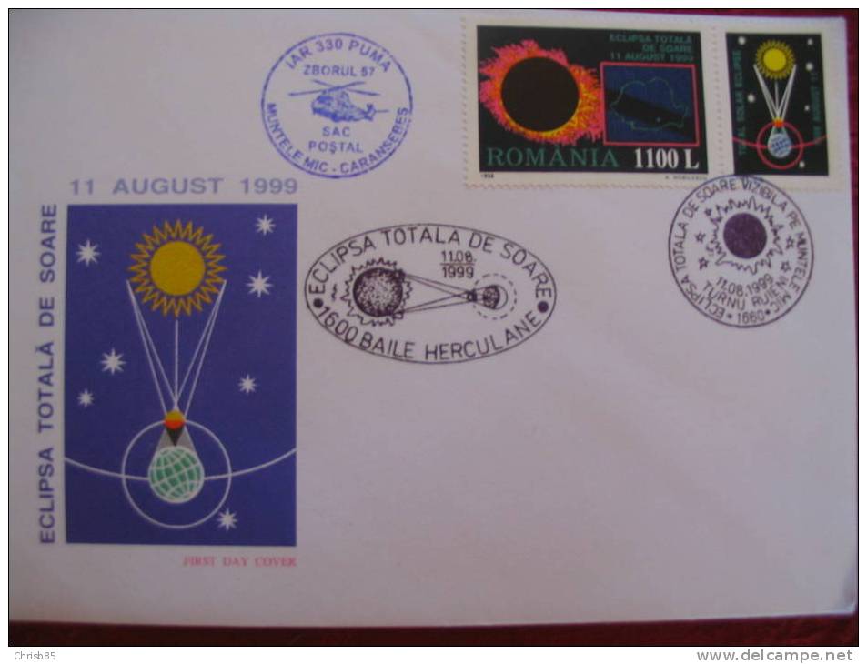 OBLITERATION ESPACE ROUMANIE 1999 - Astronomy