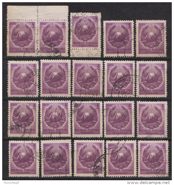 Rumänien; 1950; Michel 1214 O;  4 Lei Staatswappen 20 Stück - Used Stamps