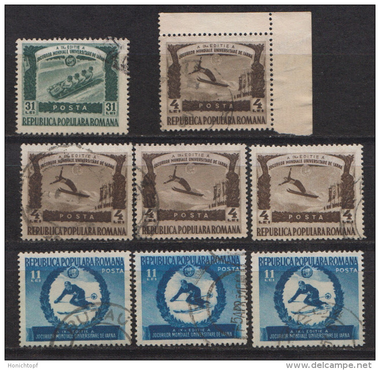 Rumänien; 1951; Michel 1247/51 O; Universitäts-Winterspiele Lot 8 Stück - Used Stamps