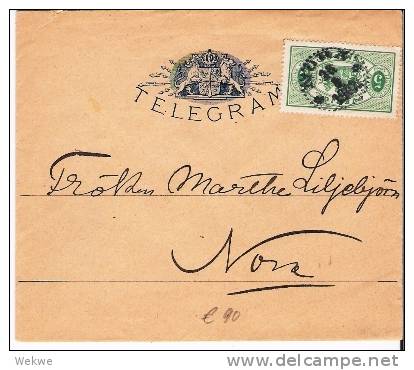 S-016// - SCHWEDEN -   Frankierter Telegramm Brief  1902  Nach Nora - Briefe U. Dokumente