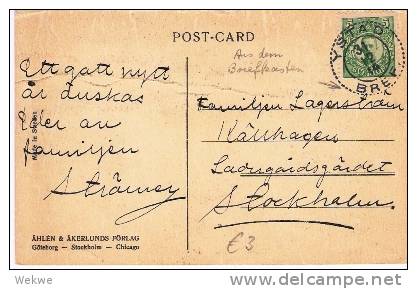 S-041/ Ystad Bref 1914 Auf Neujahrskarte (aus Dem Briefkasten) - Briefe U. Dokumente