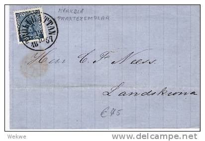 S-045/ / - SCHWEDEN -   Brief, Staatswappen 12 Öre, Gute Zentrierung, Farbfrisch, Trollhattan 1867 - Briefe U. Dokumente