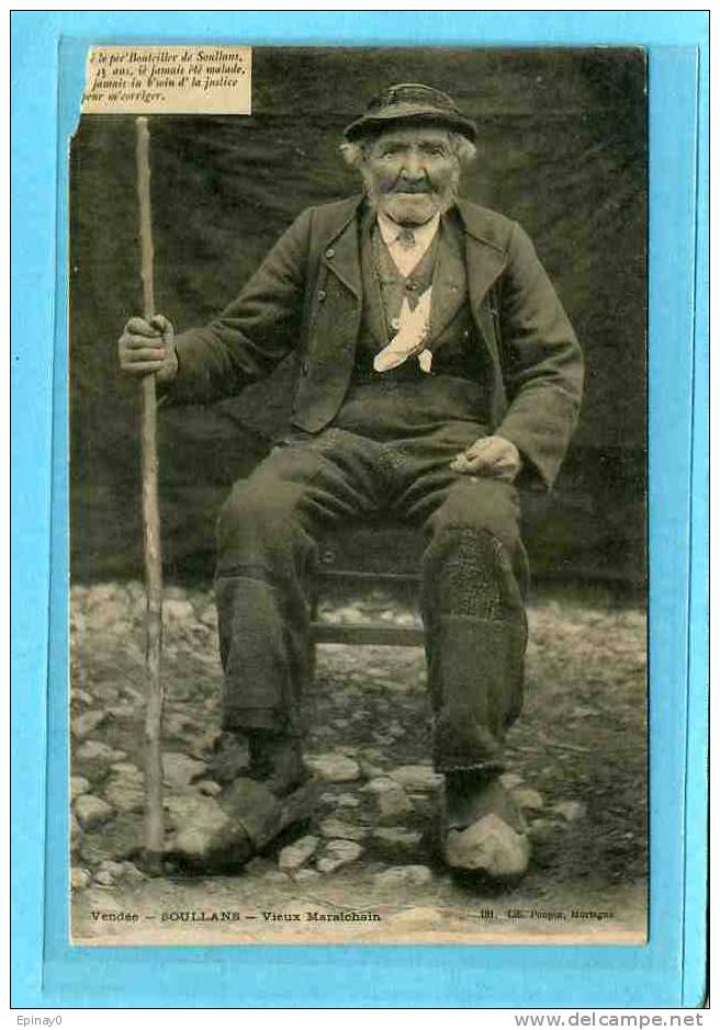 B - 85 - SOULLANS - Vieux Maraichins - Le Pére Bouteiller- Folklore - Cliché Avant 1903 - Soullans