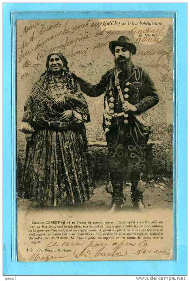 B - 85 - MORTAGNE Sur SEVRE - Le Chef De Tribu Bohémienne Et Sa Femme - Bohémien - Charles Corret - Manouche - RARE - Mortagne Sur Sevre