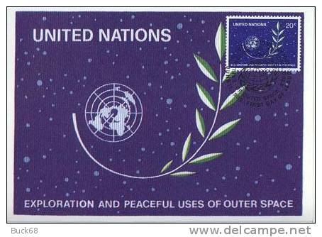 ONU UNO NEW YORK FDC Premier Jour Poste 364 Explortion Et Utilisation De L´espace Space Cosmos - Maximumkaarten