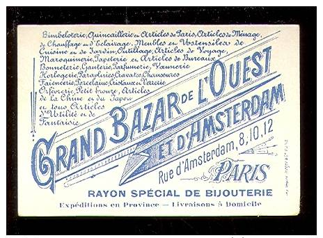 Chromo 77 - Grand Bazar De L ' Ouest Et D' Amsterdam Paris - Bijouterie - Andere & Zonder Classificatie