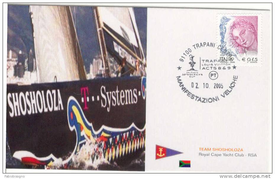 02.10.2005 Trapani - Luis Vuitton ACTS 8 & 9 Manifestazione Veliche - Postcard Team Shosholoza - Sailing