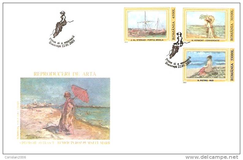 Romania 2003/ Peinture/ Set X 3 Fdc - FDC