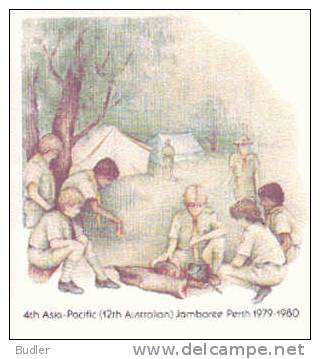 AUSTRALIA : 1979 : Post. Stat. : 4th ASIA-PACIFIC (12th Australian) JAMBOREE :PERTH 1979-1980 : SCOUTISM,CAMP,CAMP-FIRE, - Interi Postali