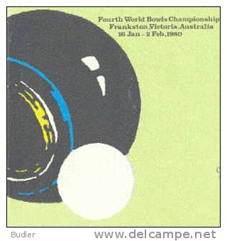 AUSTRALIA : 1980 : Post. Stat. : Fourth WORLD BOWLS CHAMPIONSHIP : BOWLING, - Postwaardestukken