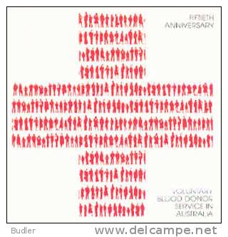 AUSTRALIA : 1979 : Post. Stat. : 50th Anniversary VOLUNTARY BLOOD DONOR SERVICE In Australia : CROIX-ROUGE,RED CROSS,NUR - Entiers Postaux