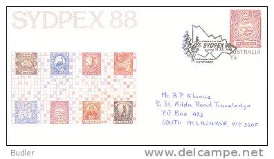 AUSTRALIA : 1988 : Post. Stat. : SYDPEX 88 : 200 Years Of Australia : PHILATELY,TIMBRE,STAMP, - Ganzsachen